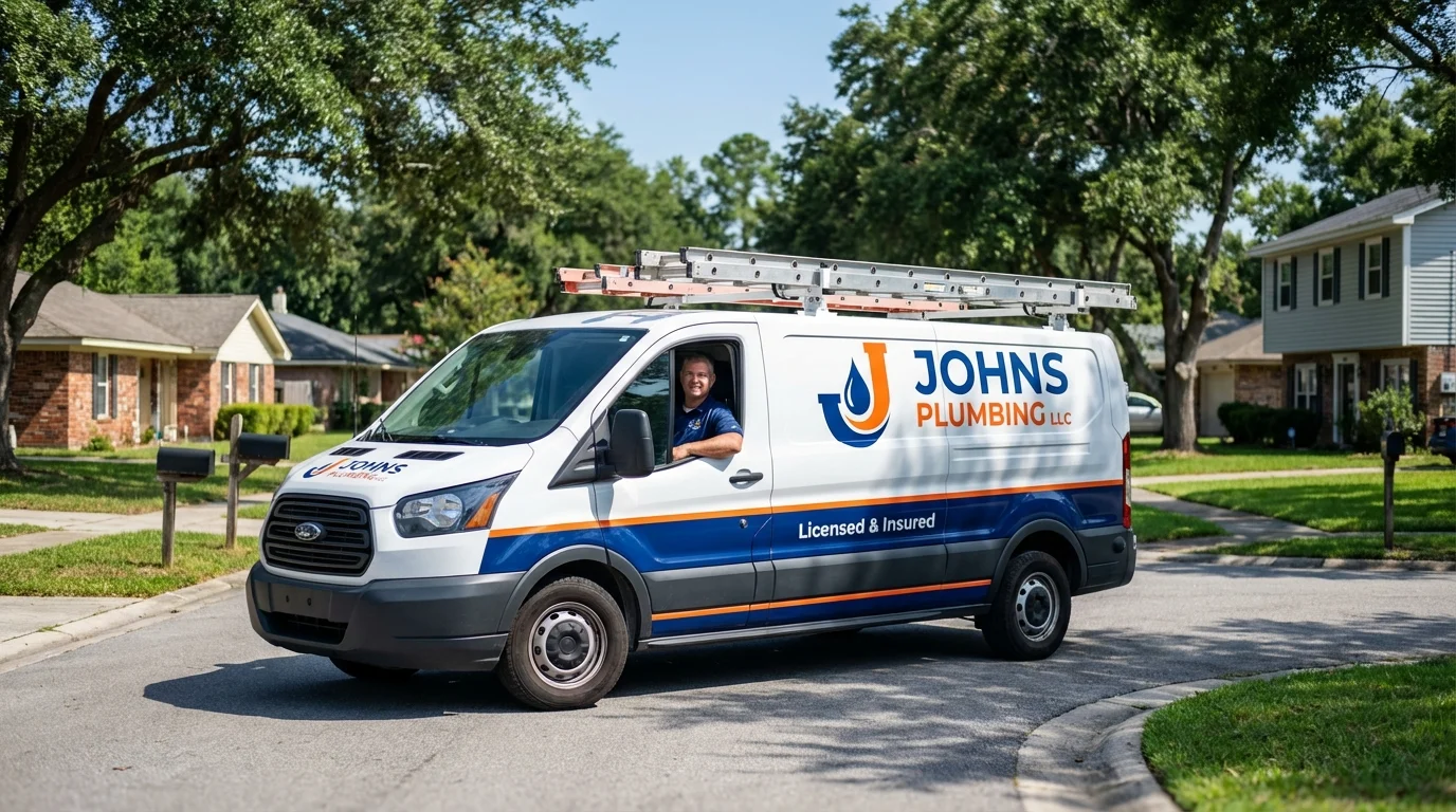 Johns Plumbing LLC service van in Canfield, OH