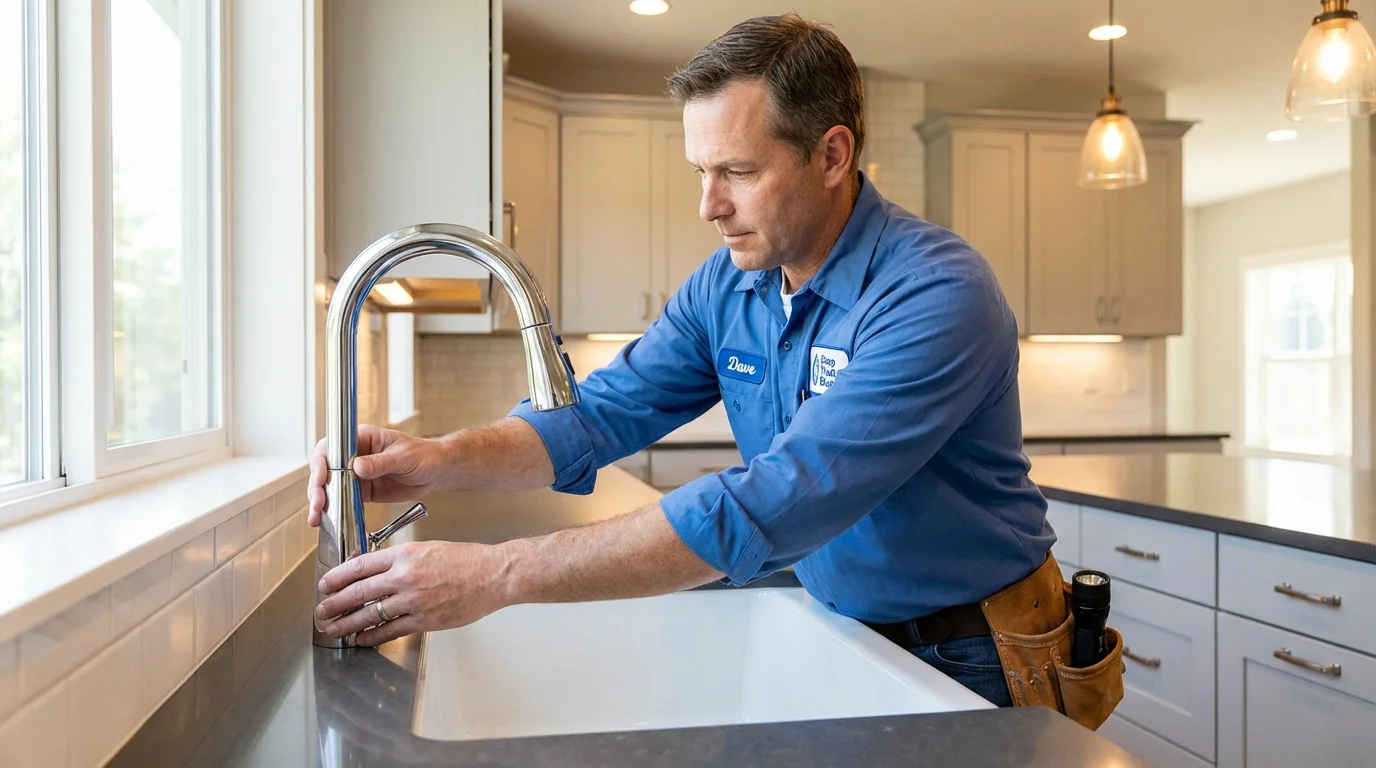 Kitchen faucet installation by Johns Plumbing LLC in Canfield