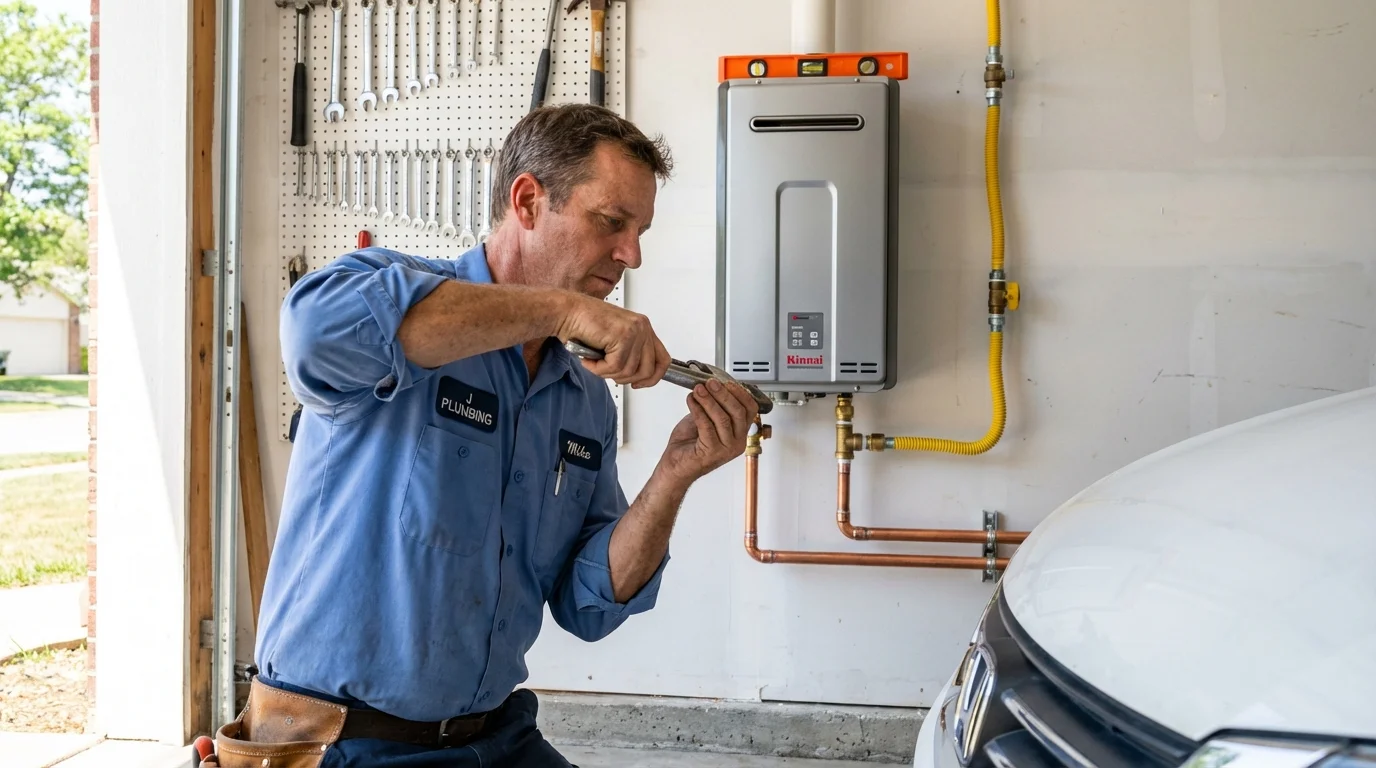 Tankless water heater installation by a Johns Plumbing LLC plumber in Canfield
